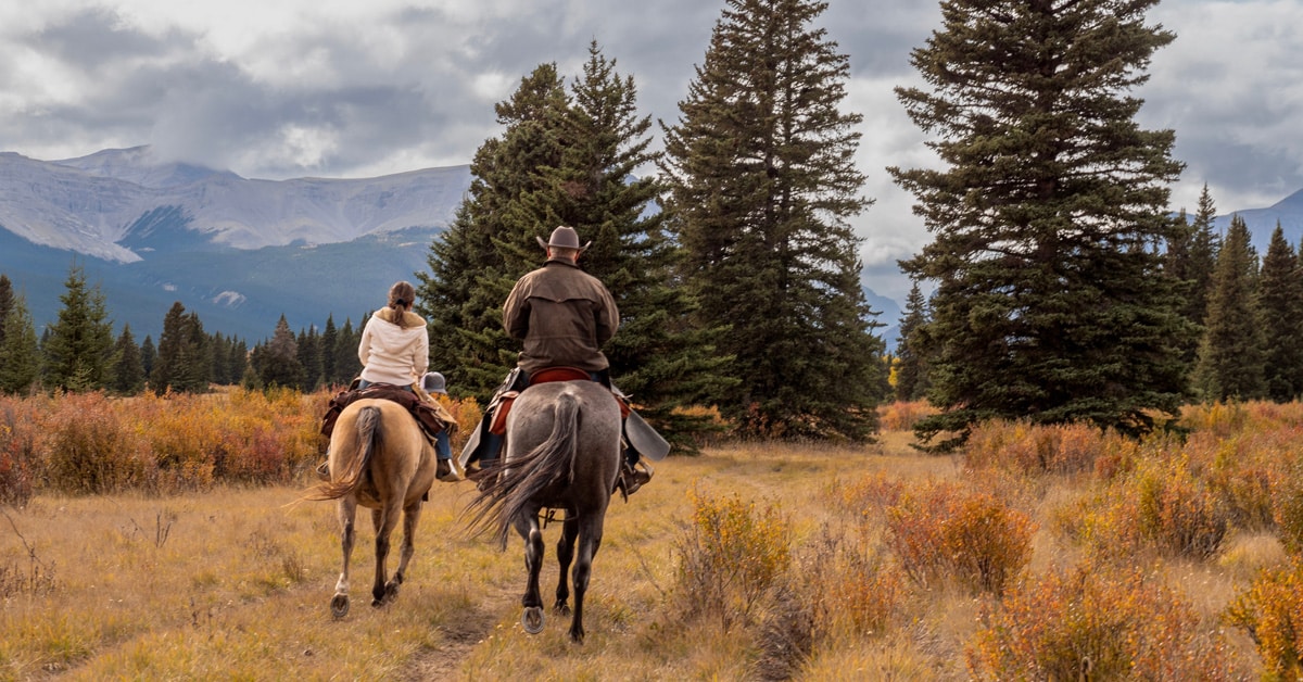 Trail riding in Alberta.